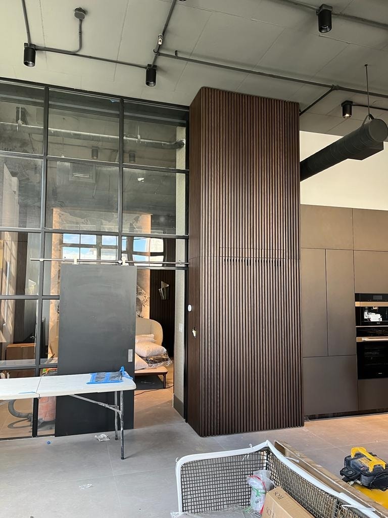 Dark Wood Fluted Column