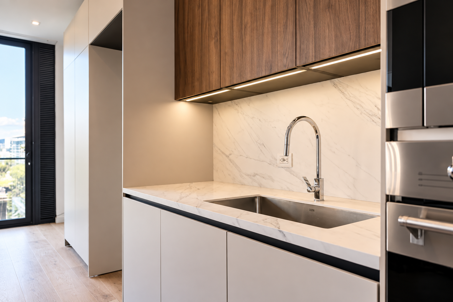 Wood & Marble Kitchen Detail